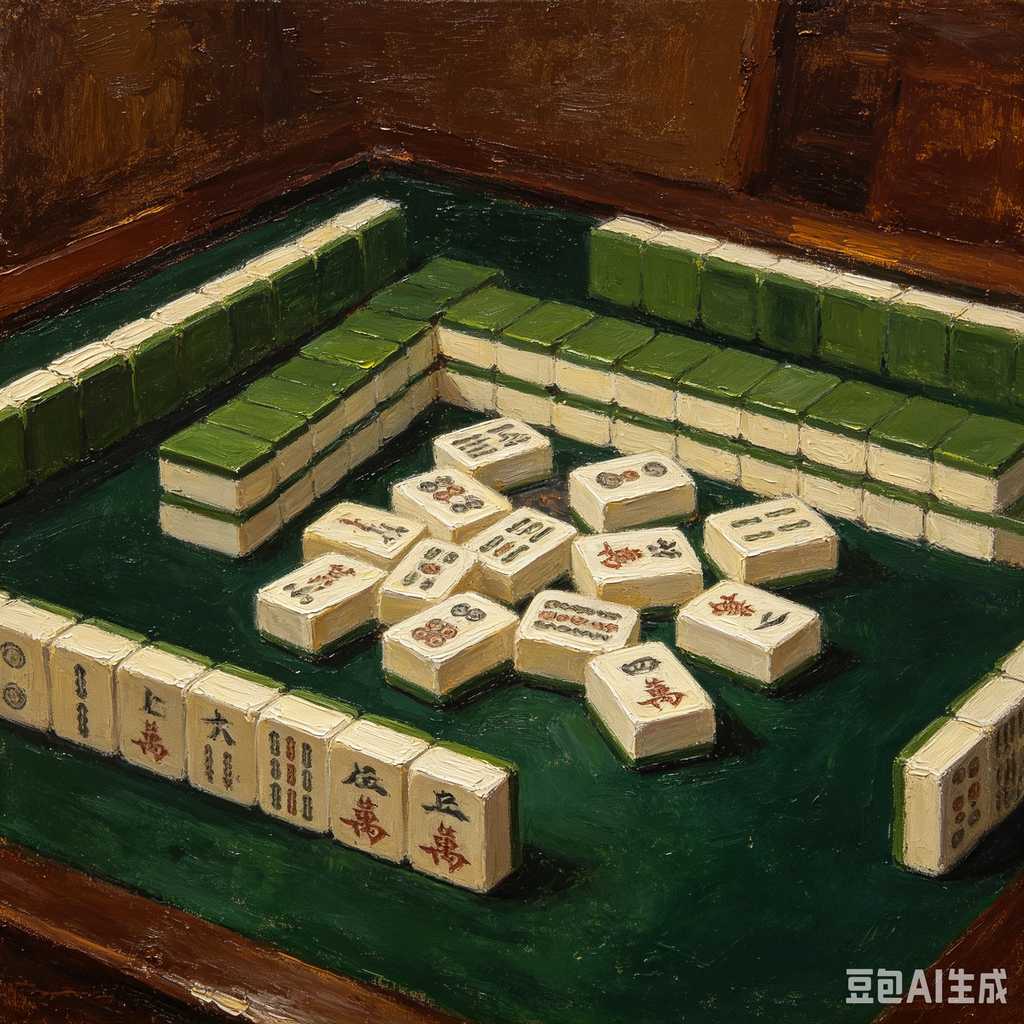 wooden mahjong set
